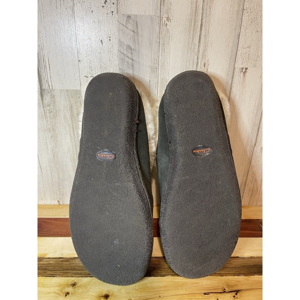 Clarks Kimberly Clog slipper With Faux Fur Lining Gray SuedeSize9 - Picture 4 of 6